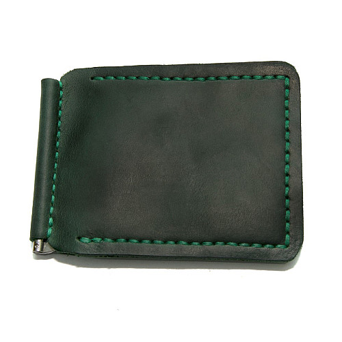Зеленый кожаный зажым для денег Gofin SKG-10017