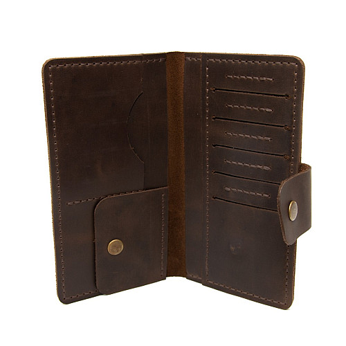 Чоловіче шкіряне коричневе портмоне Gofin SKG-10018