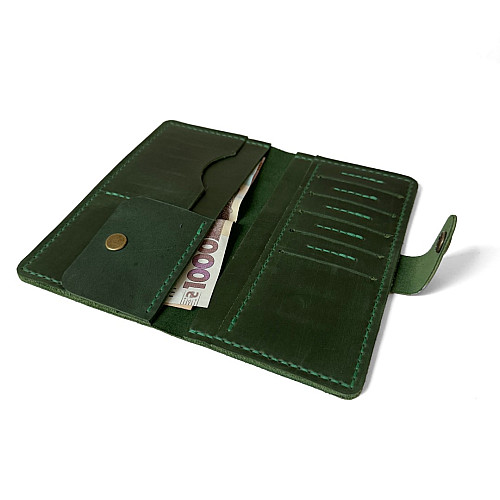 Чоловіче шкіряне зелене портмоне Gofin SKG-10019