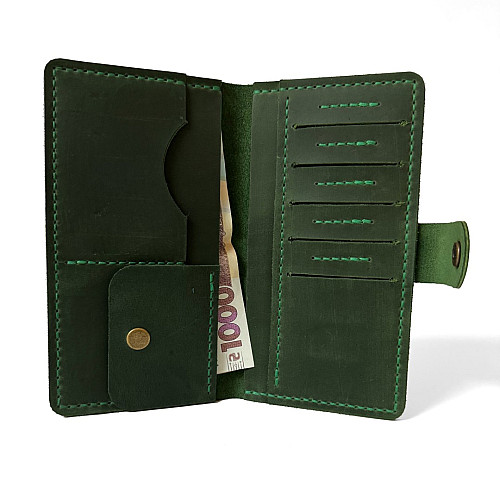 Чоловіче шкіряне зелене портмоне Gofin SKG-10019