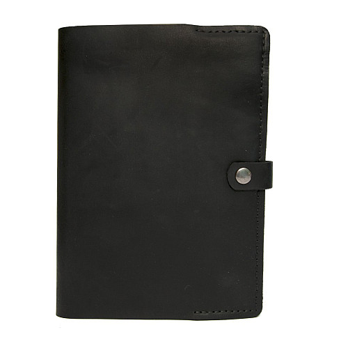 Кожаная обложка на блокнот А5 черная Gofin SKG-10020