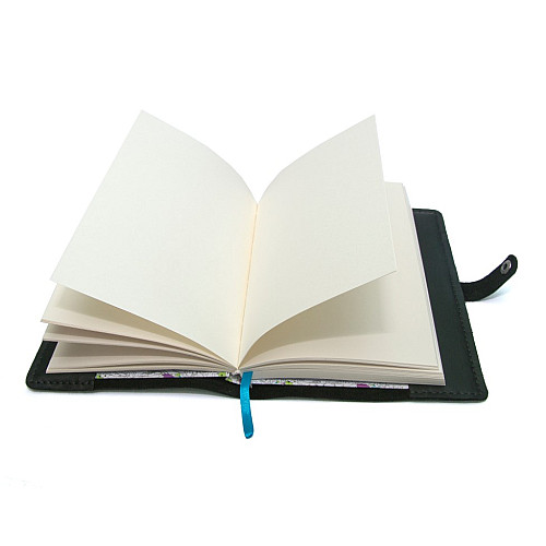 Кожаная обложка на блокнот А5 черная Gofin SKG-10020