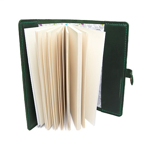 Кожаная обложка на блокнот А5 зеленая Gofin SKG-10022
