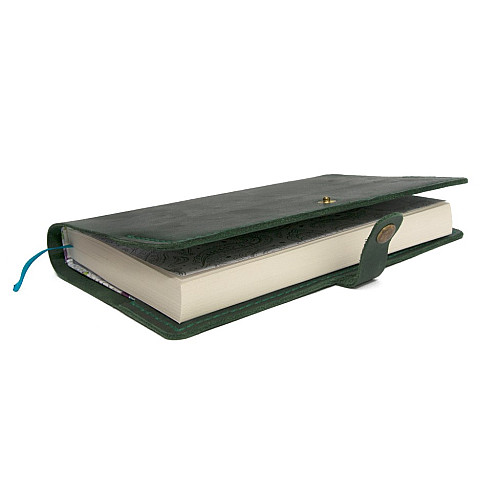 Кожаная обложка на блокнот А5 зеленая Gofin SKG-10022