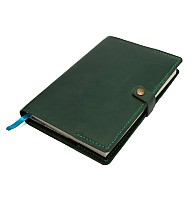 Кожаная обложка на блокнот А5 зеленая Gofin SKG-10022