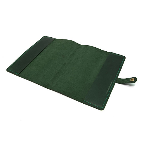 Кожаная обложка на блокнот А5 зеленая Gofin SKG-10022