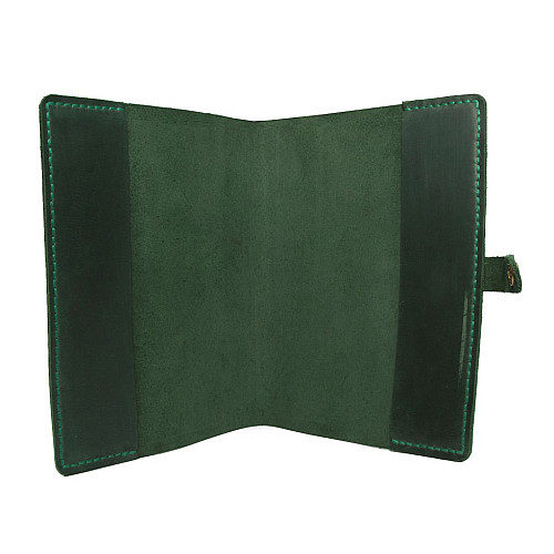 Кожаная обложка на блокнот А5 зеленая Gofin SKG-10022