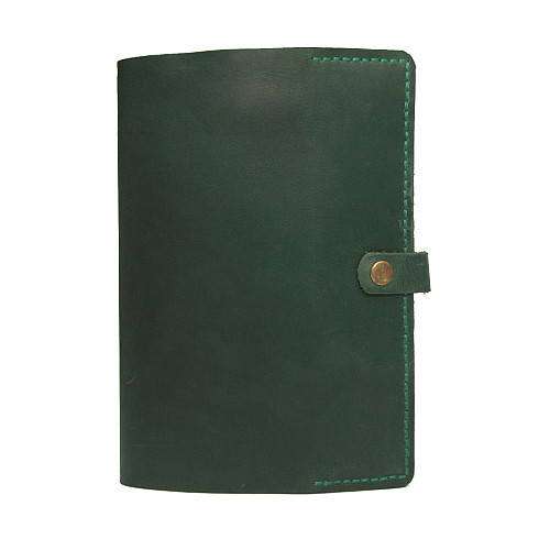 Кожаная обложка на блокнот А5 зеленая Gofin SKG-10022
