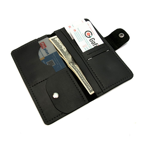 Чоловіче шкіряне чорне портмоне Gofin SKG-10024