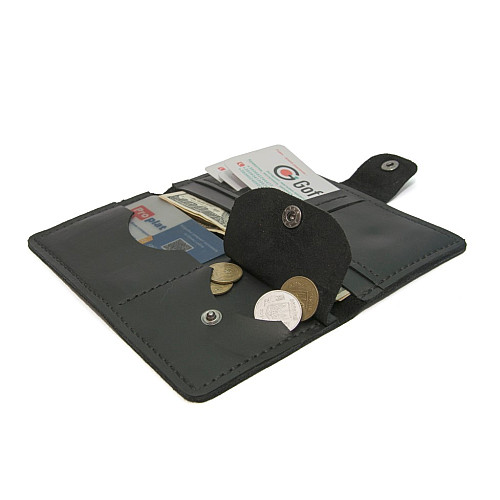 Чоловіче шкіряне чорне портмоне Gofin SKG-10024