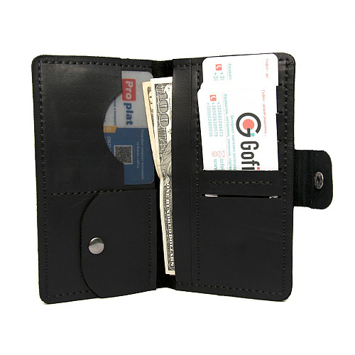 Чоловіче шкіряне чорне портмоне Gofin SKG-10024