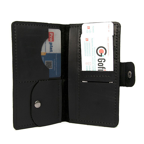 Чоловіче шкіряне чорне портмоне Gofin SKG-10024