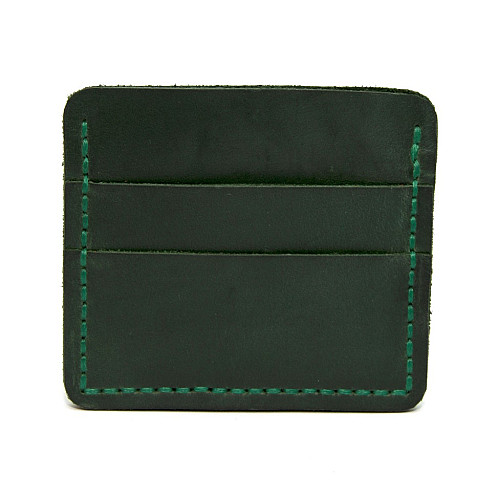 Кожаное зеленое портмоне-кард кейс Gofin SKG-10025