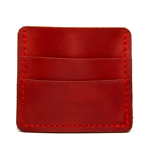Шкіряне червоне портмоне-кард кейс Gofin SKG-10026