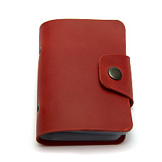 Кожаная красная визитница книжка на кнопку Gofin SKG-10030