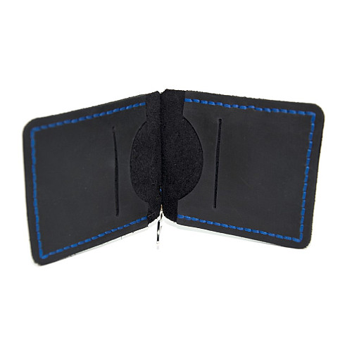 Темно-синій шкіряний зажим для грошей Gofin SKG-10035