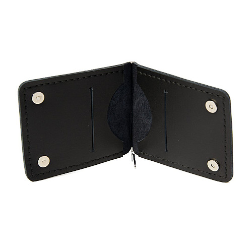 Кожаный зажим для денег Gofin черный с магнитом ручной работы SKG-10037