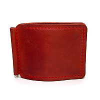 Червоний шкіряний зажим для грошей з магнітом Gofin SKG-10038