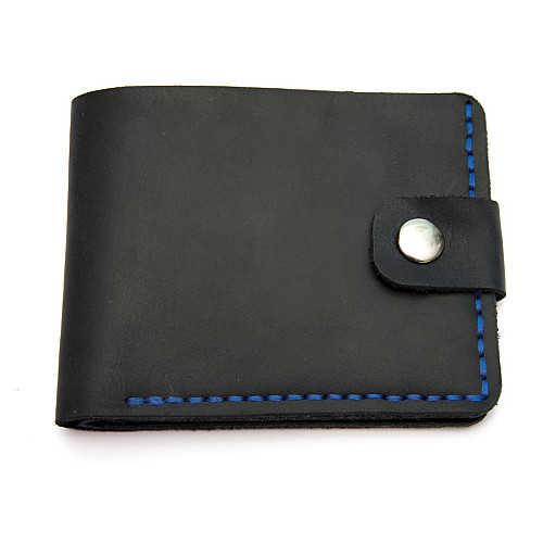 Темно-синий кожаный мужской кошелек Gofin SKG-10040