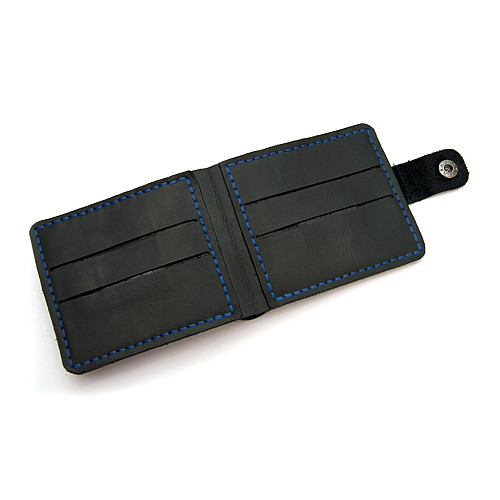 Темно-синий кожаный мужской кошелек Gofin SKG-10040