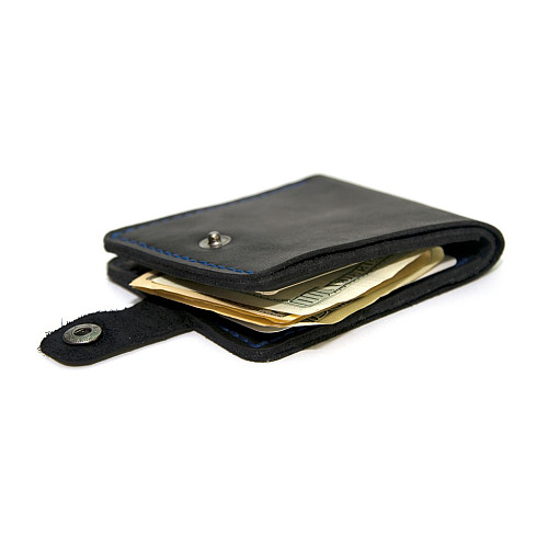 Темно-синий кожаный мужской кошелек Gofin SKG-10040