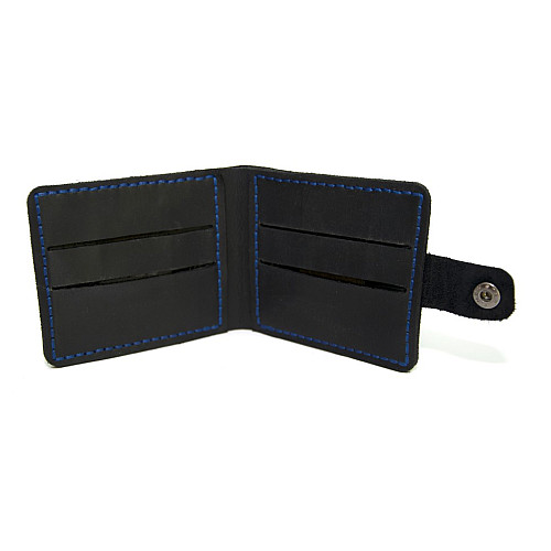 Темно-синий кожаный мужской кошелек Gofin SKG-10040