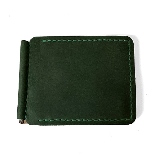Зелений шкіряний зажим для грошей на магніт Gofin SKG-10046