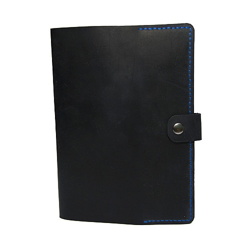 Кожаная обложка на блокнот А5 темно-синяя Gofin SKG-10047