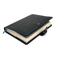 Кожаная обложка на блокнот А5 темно-синяя Gofin SKG-10047