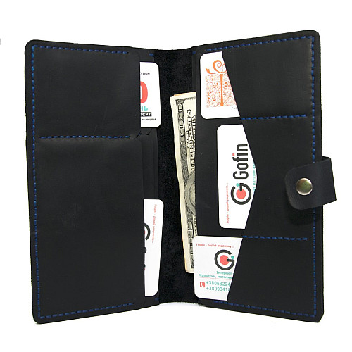 Чоловічий шкіряний тревел-кейс Gofin темно-синій SKG-10048