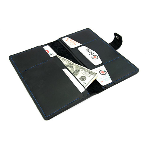 Чоловічий шкіряний тревел-кейс Gofin темно-синій SKG-10048