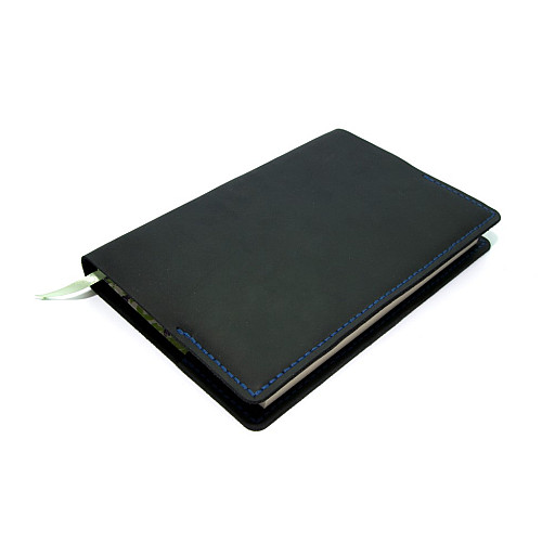 Кожаная обложка Gofin на блокнот А5 темно-синяя без застежки SKG-10051