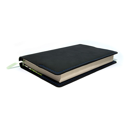 Кожаная обложка Gofin на блокнот А5 темно-синяя без застежки SKG-10051