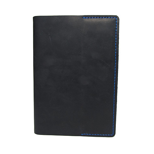 Кожаная обложка Gofin на блокнот А5 темно-синяя без застежки SKG-10051