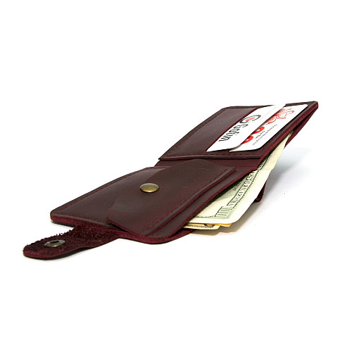 Бордовий шкіряний чоловічий гаманець Gofin SKG-10053