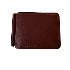 Бордовый кожаный зажым для денег Gofin SKG-10054