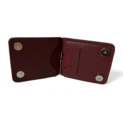 Бордовый кожаный зажым для денег Gofin SKG-10054