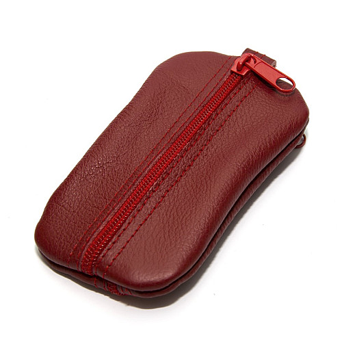 Ключница-кошелек Gofin кожаная красная на два отделения SKG-10056