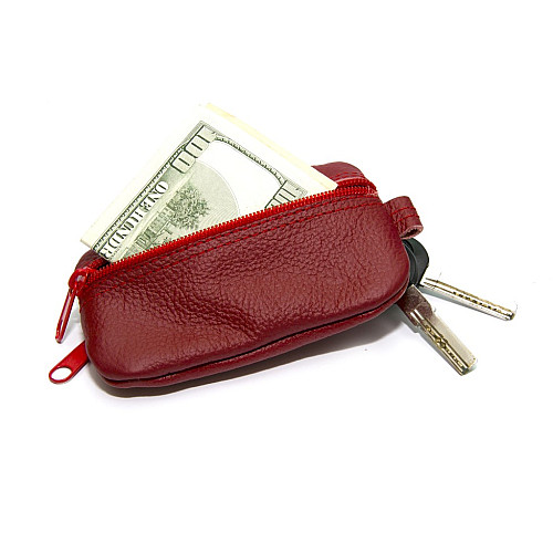Ключница-кошелек Gofin кожаная красная на два отделения SKG-10056