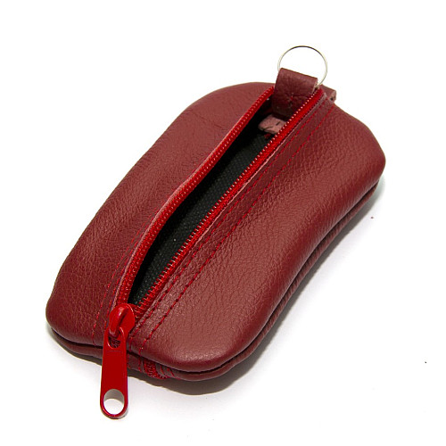 Ключница-кошелек Gofin кожаная красная на два отделения SKG-10056