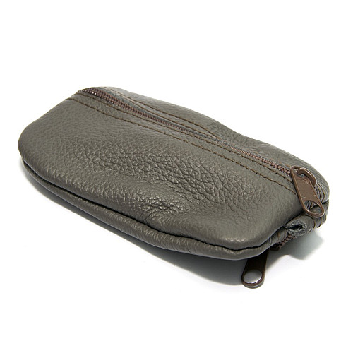 Темно-серая кожаная ключница-кошелек Gofin на на два отделения SKG-10058