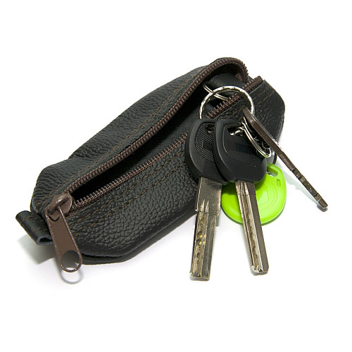 Темно-коричневая кожаная ключница на замок Gofin SKG-10063