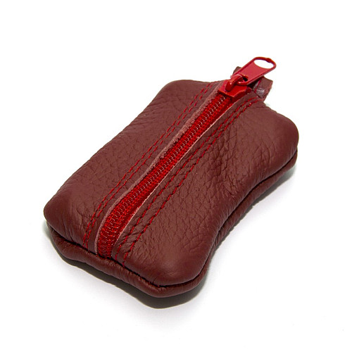 Червона шкіряна міні ключниця Gofin на замок SKG-10081