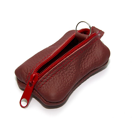 Червона шкіряна міні ключниця Gofin на замок SKG-10081