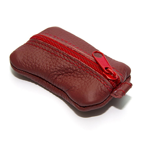 Червона шкіряна міні ключниця Gofin на замок SKG-10081