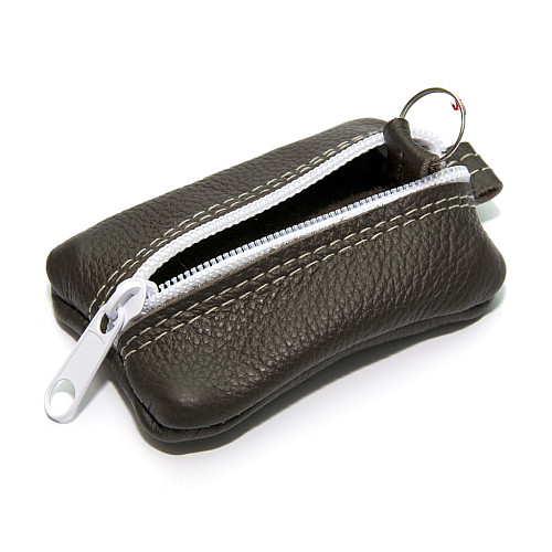 Коричнева шкіряна міні ключниця Gofin на замок SKG-10082