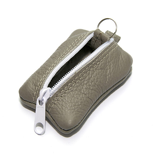 Світло-сіра шкіряна міні ключниця Gofin на замок SKG-10083