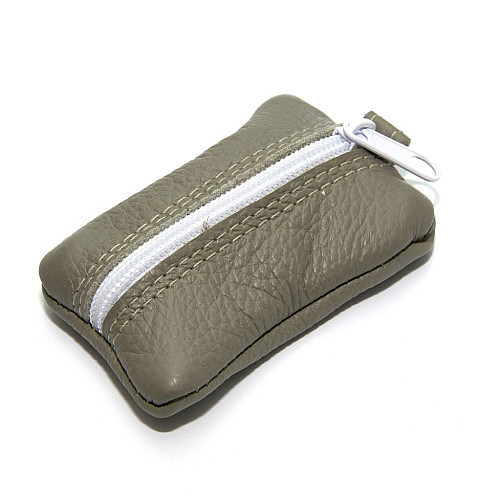 Світло-сіра шкіряна міні ключниця Gofin на замок SKG-10083