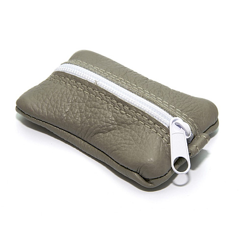 Світло-сіра шкіряна міні ключниця Gofin на замок SKG-10083