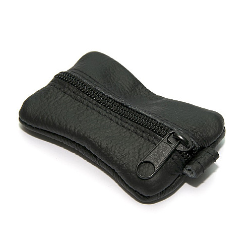 Ключница Gofin мини черная кожаная  на замок 9х5,5 см SKG-10084